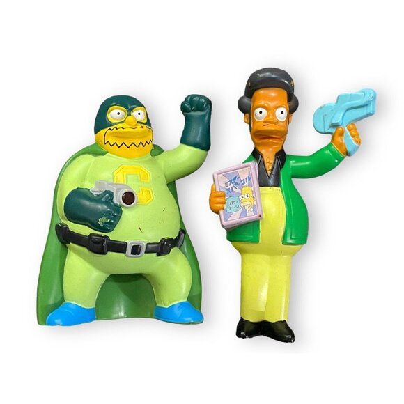 The Simpsons Apu & Comic Book Guy Burger King Kids Meal Toys - Picture 1 of 3